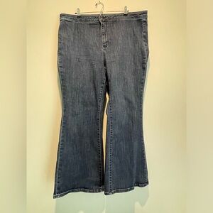 Anthropologie Pilcro Flare Leg Dark Wash Jeans Plus Size 22W